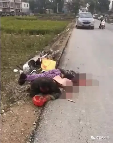 今日,横县石村路段车祸!一女子被碾压身亡