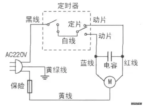 洗衣机定时器接线图7线换6_接线图分享