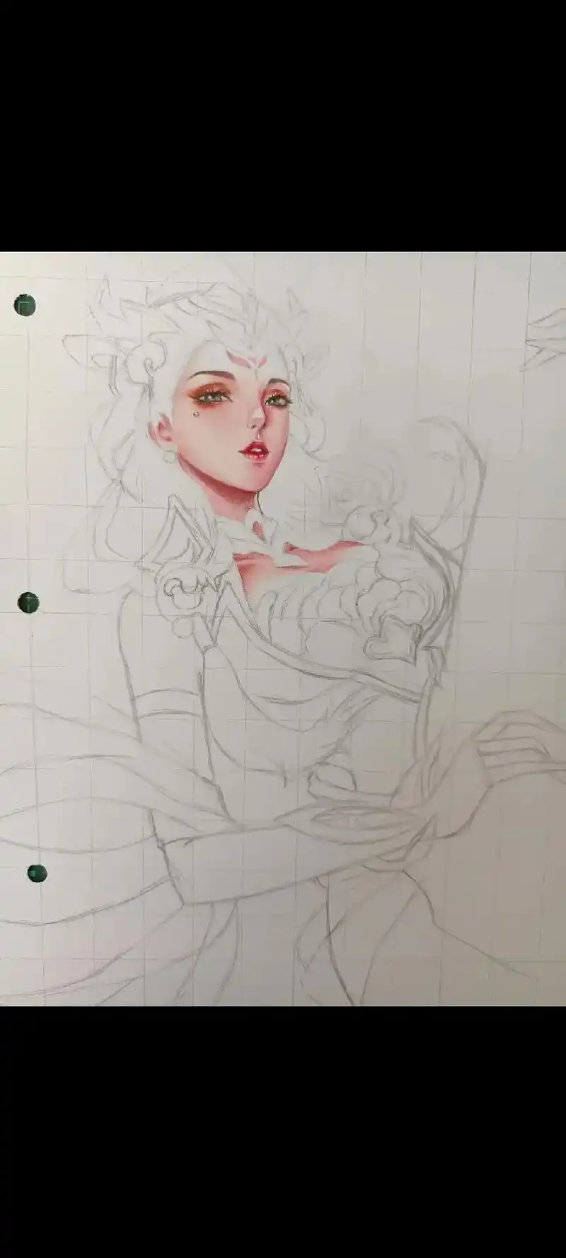 王者荣耀#杨玉环 #画渣日常 #临摹 #绘画过程王者荣耀杨 - 抖音