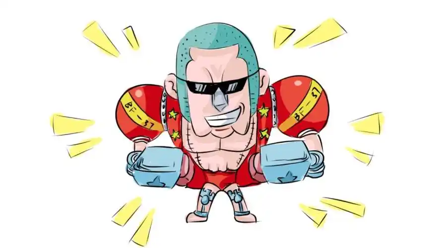 如何画航海王动画里的海贼团船匠弗兰奇卡通角色漫画