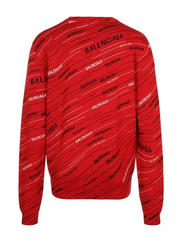 【海外奥莱直采】balenciaga/巴黎世家 红色羊毛混纺圆领男士卫衣