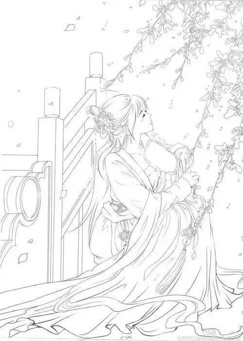 古风线稿集第五套,喜欢古风的同学可以作为临摹的素材的,有条件的