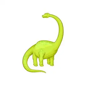 马门溪龙巨大的马门溪龙, 长颈, 尾巴和短爪子.绿色恐龙的卡通人物.