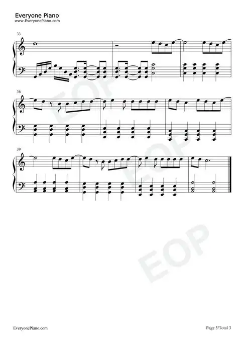 we rock-c调简单版-青春有你第三季主题曲五线谱预览3