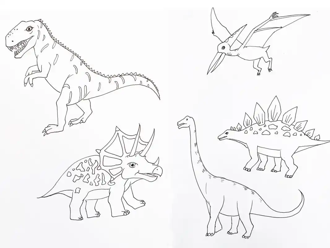恐龙素材 恐龙世界参考 暴龙 三角龙 翼龙 剑龙 长颈龙