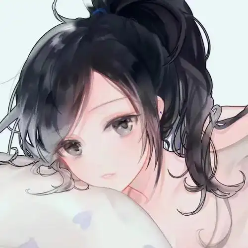 手绘长发动漫女生头像唯美