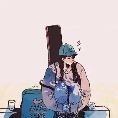 【动漫女头】头像女 文艺 吉他 环抱双腿 发呆
