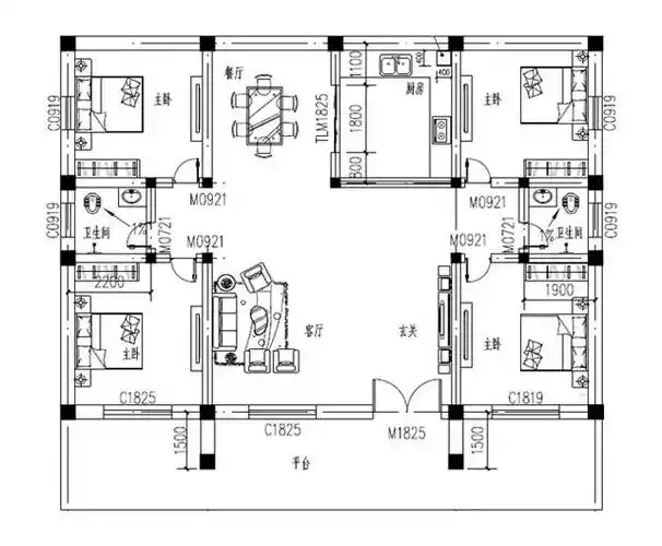 两款一层别墅设计图端庄大气经济实用