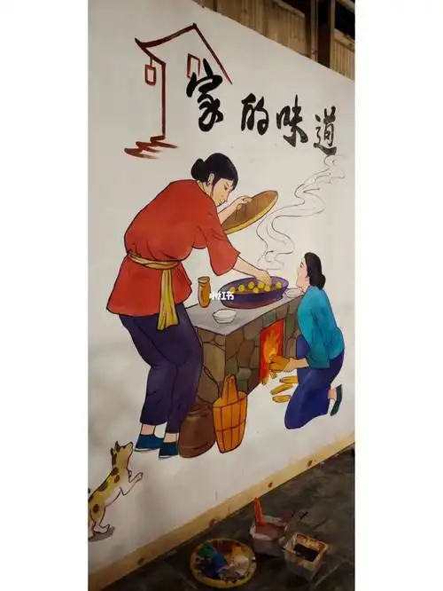 铁锅炖店墙绘分享,老板又开了三家店,画哪哪生意红火,北京墙绘就找我