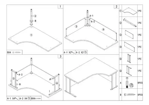 l型办公桌 现货办公桌 曲线桌无活动柜