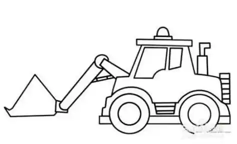 铲土机卡通简笔画
