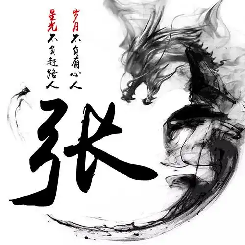 水墨中国风姓氏头像,霸气神龙图腾30张,简约大气适合你