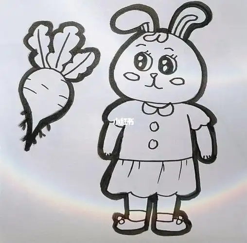 简笔画14拟人动物小兔