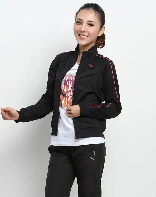 女款黑色网球系列运动长袖上衣