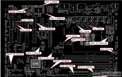 华硕p8p67 le rev:1.03 3.00点位图  1.03维修指南