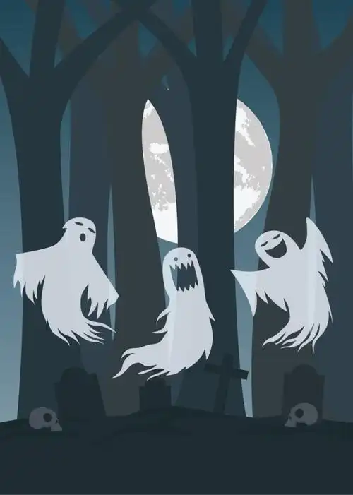 万圣节幽灵矢量海报背景