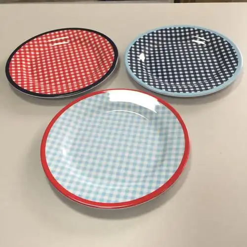 9寸出口欧美餐盘 直径22cm美耐皿melamine圆盘 加厚仿瓷盘 水果盘