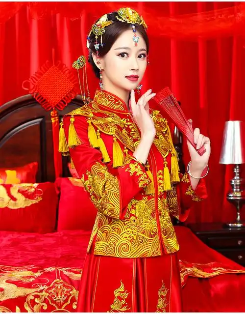 凤冠霞帔秀禾服新娘礼服嫁衣冬小个子古装婚服绣和服女中式婚纱敬酒服