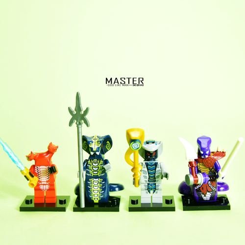 积木系列 幻影忍者人仔蛇怪积木模型摆件 可动人偶积木迷你