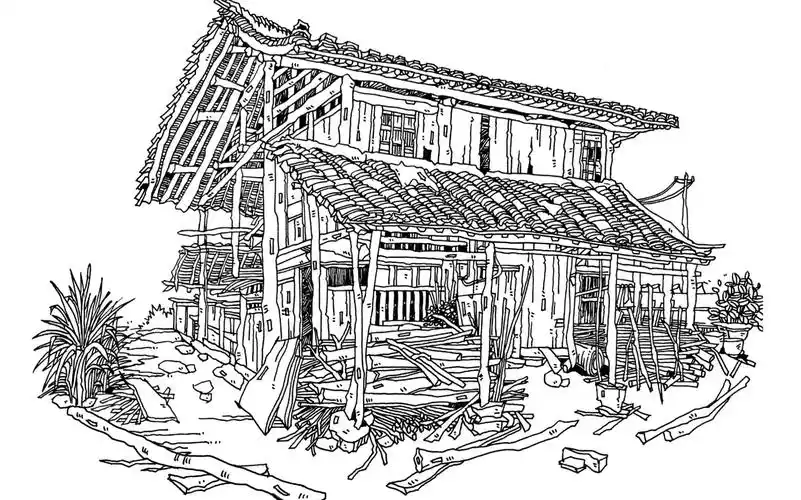 【钢笔速写】写生建筑房子绘画过程