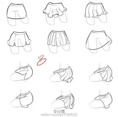绘画jk短裙素材