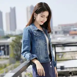 牛仔外套女短款2019春秋新款修身显瘦短外套牛仔上衣服女装韩版潮