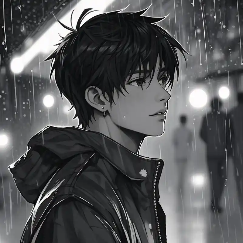 9715男生雨中伤感淋雨头像92 这是一组男生在雨中伤感淋雨的