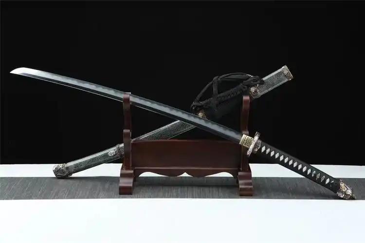 精品鱼皮狮戏球太刀|武士刀|百炼花纹钢|★★★★,日本武士刀