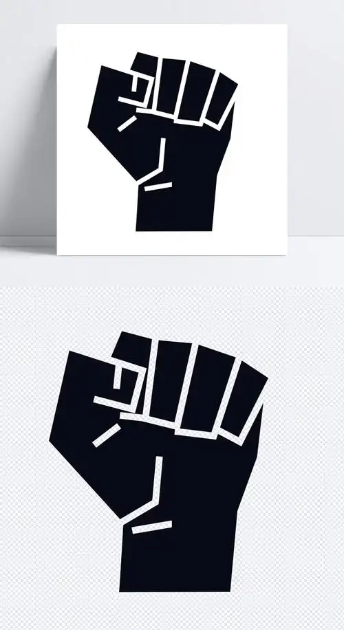 拳头力度图案黑色拳头矢量力量图标元素