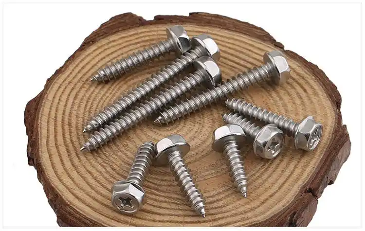 304不锈钢十字外六角法兰自攻螺丝法兰自攻螺钉带垫自攻m3m4m5m6系列