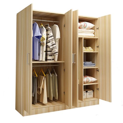 简易宜家衣柜实木质板式组合整体衣柜2门3门4门大衣柜儿童衣橱