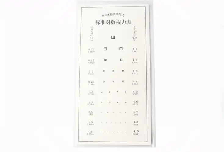 验光工具近用视力表标准成人儿童家用近视老花e字对数视力测试表