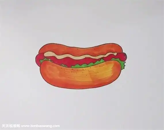 火腿肠面包简笔画