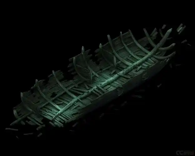 海底沉船 沉船残骸 木船残骸_shenguoda作品_场景自然场景_cg模型网