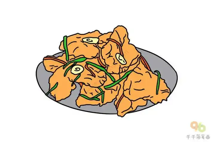 东北美食锅包肉简笔画地方美食简笔画简笔画作品