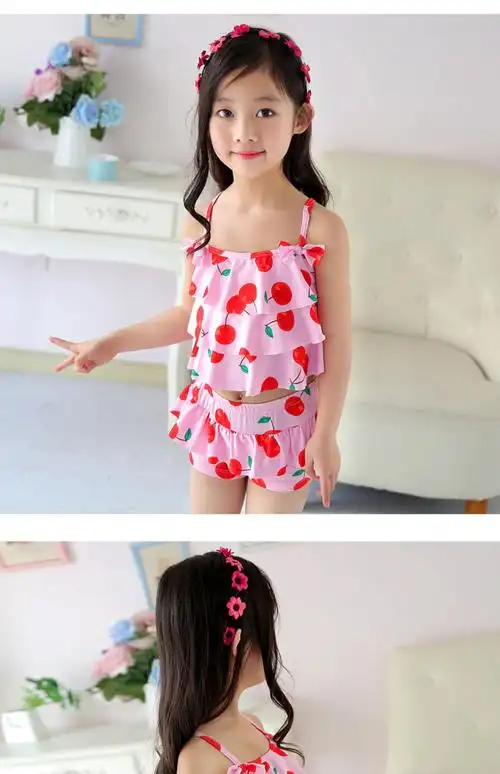 儿童游泳衣女孩泳装公主比基尼宝宝婴儿连体分体裙式小中大童温泉_九