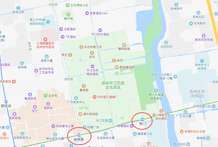 苏州平江路交通指南公交地铁
