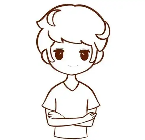 动漫小男孩头发简笔画