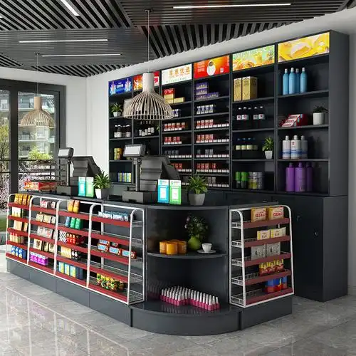 烟柜烟酒柜组合转角小型饭店水果店便利店超市收银台柜台桌子定做 1.