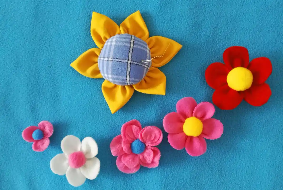 亲子手工 自己动手diy 做一朵布艺小花