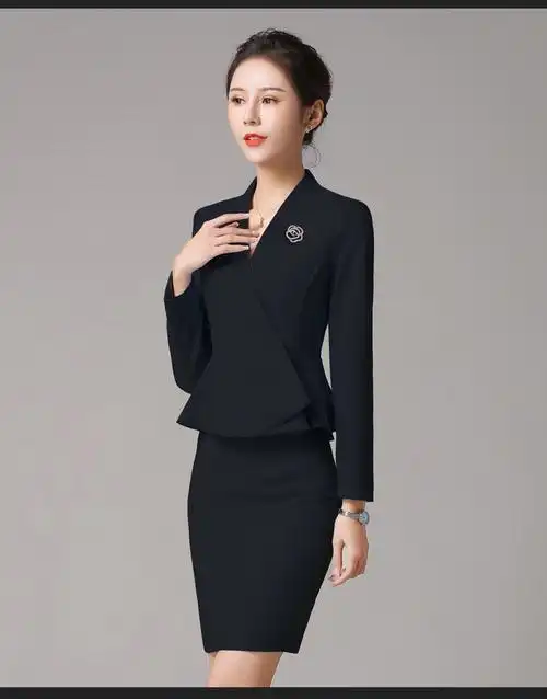 酒店宾馆前台收银夏季服装职业装套装夏套裙经理艺考气质女神范高端装