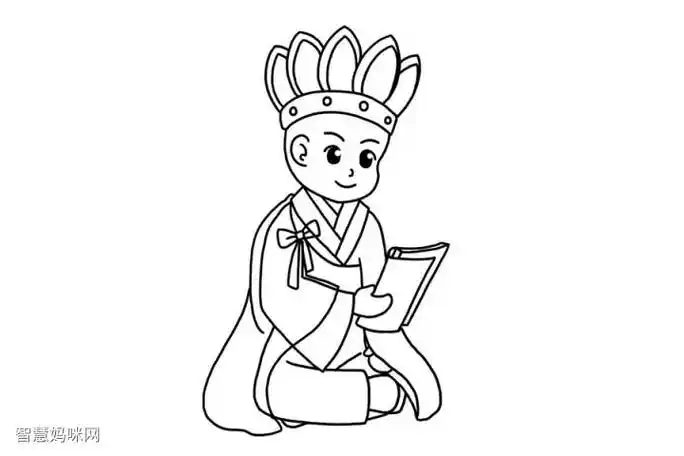 中国四大名著西游记人物 唐僧简笔画教程-图7