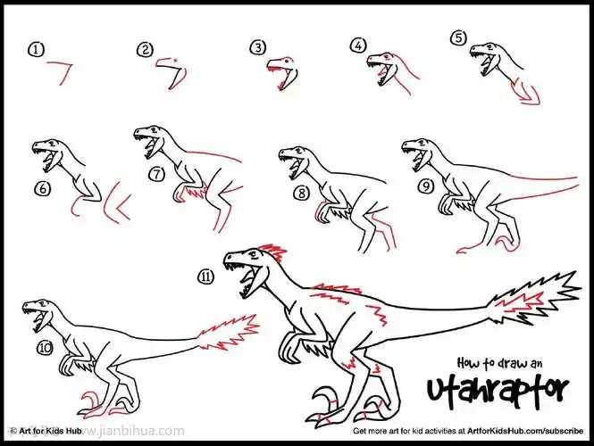 犹他盗龙简笔画