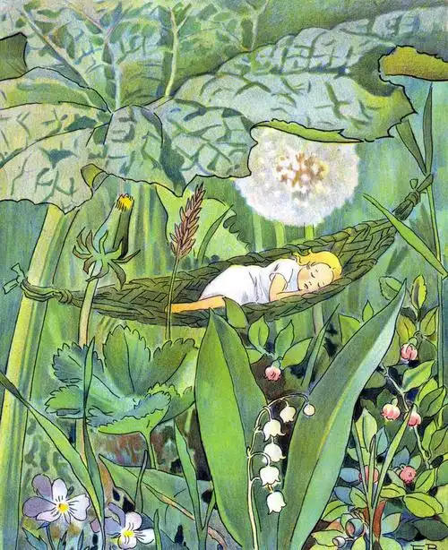 1921年elsabeskow为安徒生童话拇指姑娘绘制的插图67676767