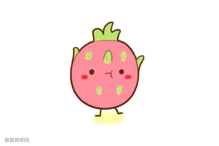 简笔画水果卡通火龙果