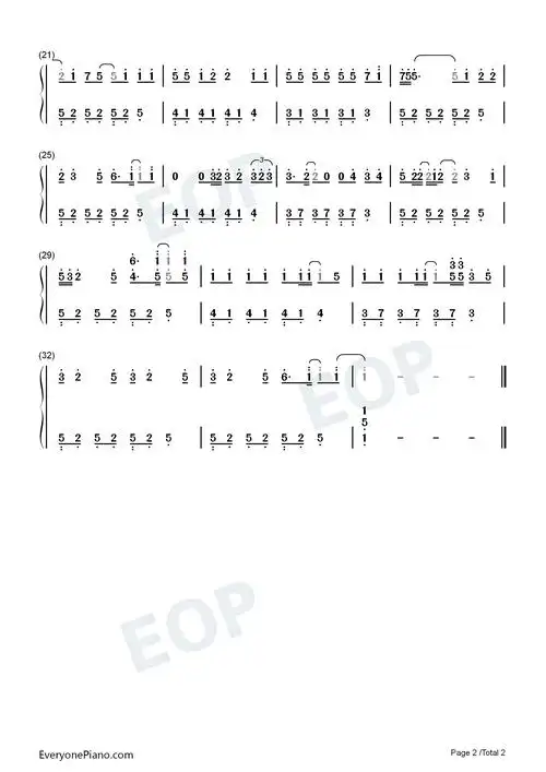 相遇c调简单版时代少年团双手简谱预览2