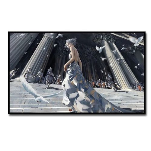 鬼刀动漫插画冰雪公主 diy数字油画手工油画客厅背景墙