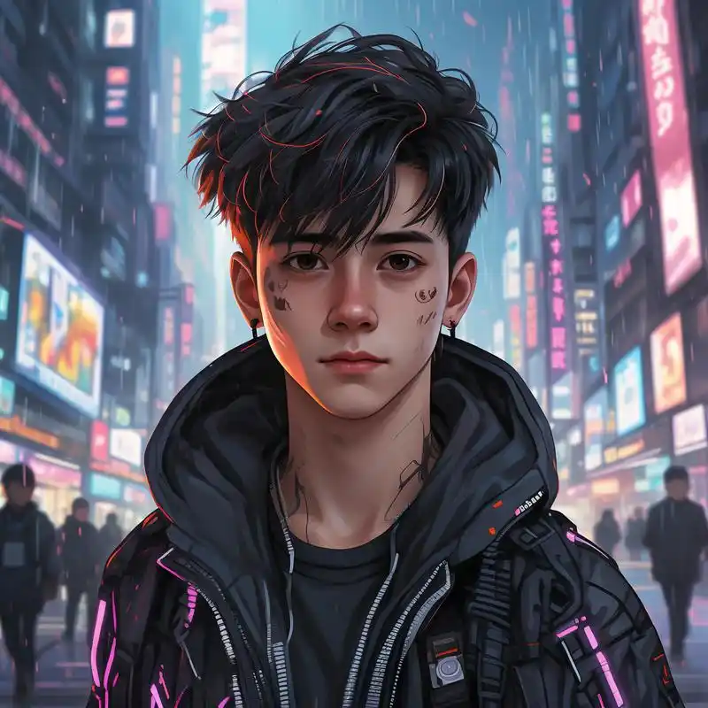 赛博朋克男生头像,炫酷炸裂99 这谁顶得住啊!