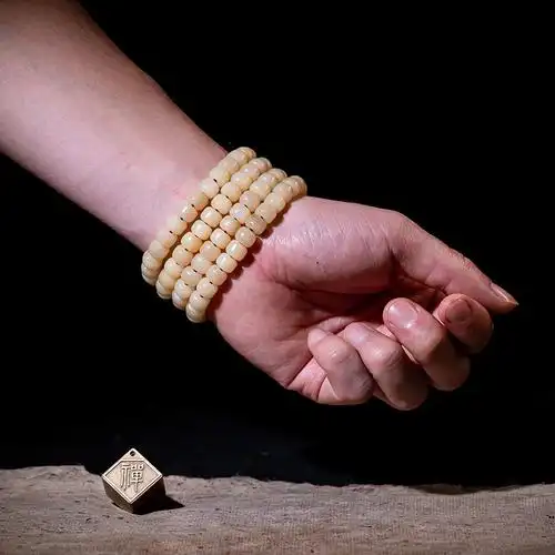 天然鹿骨108颗佛珠藏式鹿头头骨手串玉化老灵手链