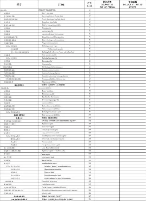 balance sheet资产负债表